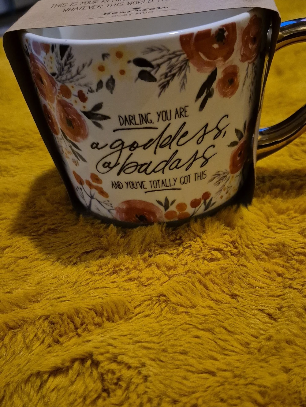 Heartfelt Cozy Floral Mug - White with Pink Floral Design